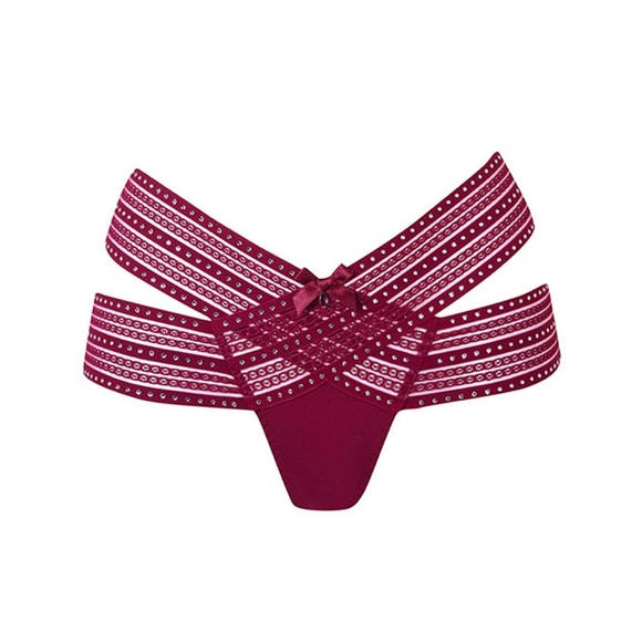 NWT AGENT PROVOCATEUR TIANNA bondage inspired brief crystal embellishments - Picture 3 of 5